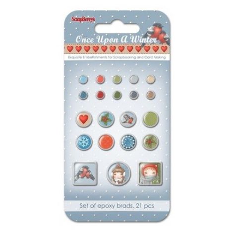 Ćwieki dekoracyjne ScrapBerry's 21szt, Once Upon a Winter